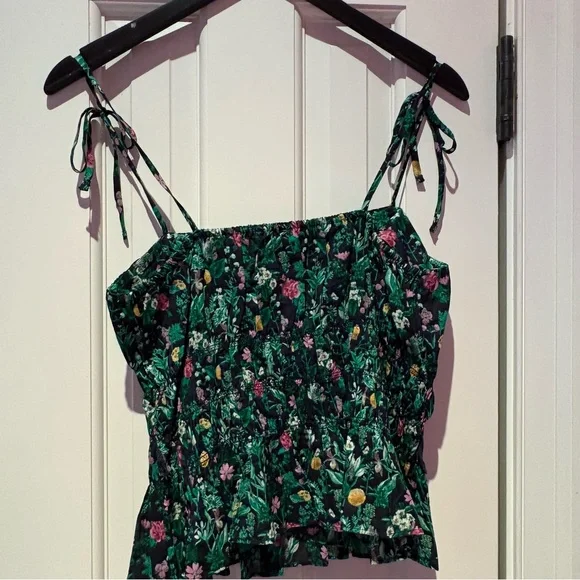 JCREW - Tie-front cotton voile camisole in winter garden floral - Picture 4 of 6